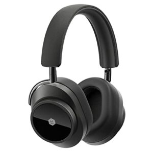 master & dynamic mw75 active noise-cancelling (anc) wireless headphones ñ bluetooth over-ear headphones with mic, black metal/black leather