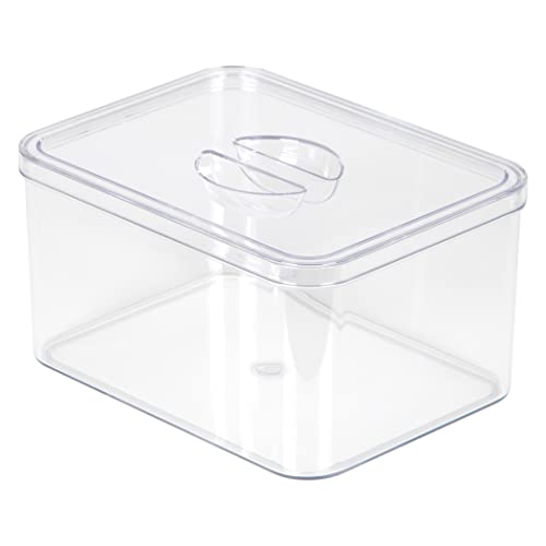 Richards Homewares Plastic Storage Containers with Lids for Organizing - 1 Large and 2 Medium Bins - Clear Box for Closet, Kitchen, Pantry, Garage, Toys and Shoes