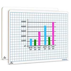 scribbledo dry erase grid whiteboard 9" x 12" double sided graph white board with grid lines for kids and students portable dry erase lapboards for home school and classroom