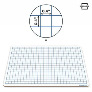 SCRIBBLEDO Dry Erase Grid Whiteboard 9" x 12" Double Sided Graph White Board with Grid Lines for Kids and Students Portable Dry Erase Lapboards for Home School and Classroom