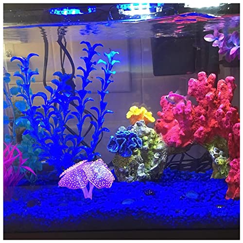 WishLotus Aquarium Coral Decoration, 2 Pack Soft Silicone Fish Tank Glow Decor with Suction Cups Simulated Plant Decoration Fluorescent Effect for Aquarium/Fish Tank Landscape Ornament (Purple)