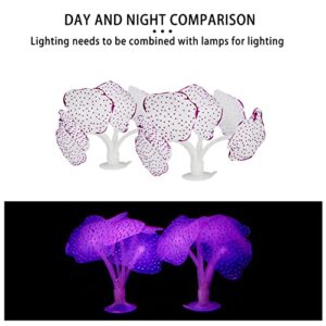 WishLotus Aquarium Coral Decoration, 2 Pack Soft Silicone Fish Tank Glow Decor with Suction Cups Simulated Plant Decoration Fluorescent Effect for Aquarium/Fish Tank Landscape Ornament (Purple)