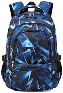 bluefairy boys backpack kids elementary primary middle school bags child bookbags lightweight sport travel gift mochila para niños aged 4 5 6 7 8 9 10 blue (17inch)