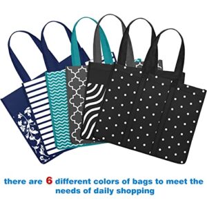 Fab totes 6 Pack Reusable Grocery Bags 35L Large Capacity Shopping Bags Heavy Duty Reusable Bags for Groceries Waterproof Tote Bags for Shopping and Picnic with Sturdy Handles