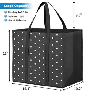 Fab totes 6 Pack Reusable Grocery Bags 35L Large Capacity Shopping Bags Heavy Duty Reusable Bags for Groceries Waterproof Tote Bags for Shopping and Picnic with Sturdy Handles