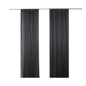 sweeteasy 2pcs 5ftx10ft photography backdrop cloths panel curtains for birthday wedding party event festival reception event celebration graduation ceremony background stage decoration(black)