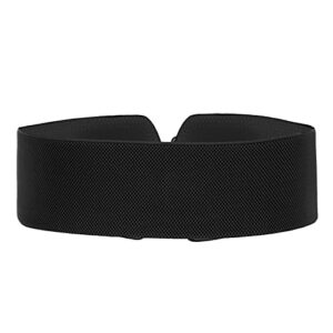 Hanna Nikole Womens Black Wide Belts Plus Size Wide Stretchy Classic Waist Belt with Metal Buckle XL