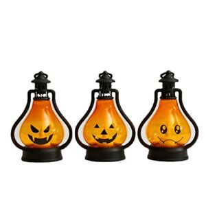 3 pcs halloween pumpkin lamp, led lights pumpkin, decorations indoor and outdoor yard garden lawn party (3 pcs)