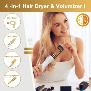 Hair Trends 1.5 Inch Barrel Round Brush Blow Dryer, Negative Ionic One Step Volumizer Dryer, 4-in-1 Hot air Brush-2.8 Inch Barrel Plus The Bristles