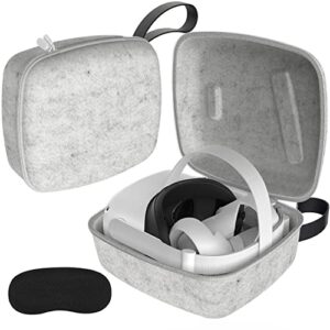 zyber carrying case for meta quest 2, hard felt travel case for oculus quest 2 accessories with premiumn material, classy look