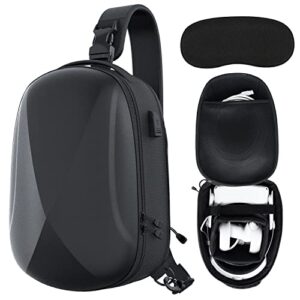 zyber hard carrying case for meta quest 2, black backpack travel case for oculus quest 2 accessories, pico 4, quest pro