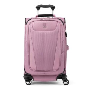 travelpro maxlite 5 softside expandable luggage with 4 spinner wheels, lightweight suitcase, men and women, orchid pink purple, carry-on 21-inch