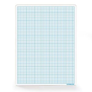 SCRIBBLEDO Dry Erase Graph Whiteboard 9" x 12" Double Sided Dry Erase Board with Grid for Home, School, Classroom, Kids and Students Portable Grid Board for Graphing and Geometry