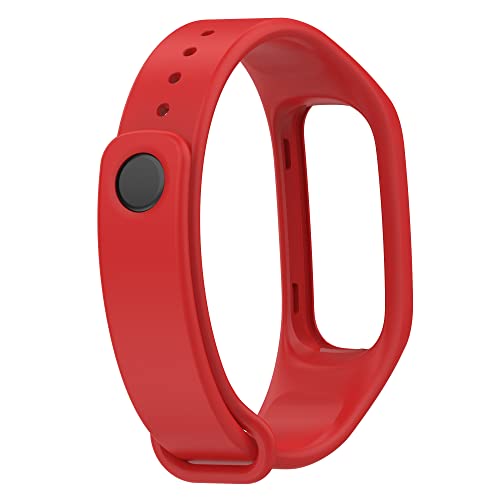 TenCloud 3 Pack Band with Case Compatible with Oppo band/OnePlus Smart Band Tracker Silicone Watch Strap with Protective Case Replacement for OnePlus Smart Band (Black+Nave Blue+Red)