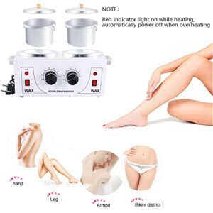 DAORDAER Wax Warmer Professional Electric Wax Heater Hair Removal Adjustable Temperature Machine Facial Skin Body Hair Removal Tool Salon Hot SPA Wax Pot with 40PCS Wood Sticks (Single-Wax Warmer)