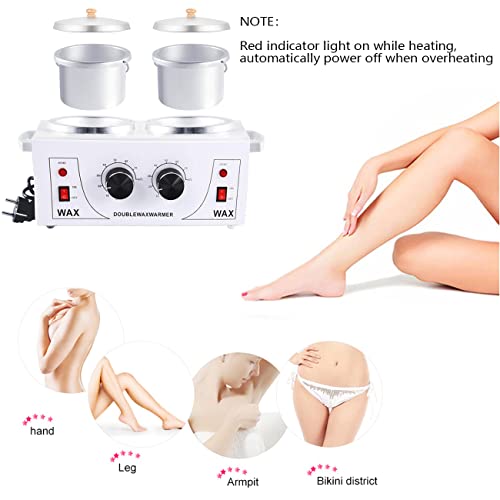 DAORDAER Wax Warmer Professional Electric Wax Heater Hair Removal Adjustable Temperature Machine Facial Skin Body Hair Removal Tool Salon Hot SPA Wax Pot with 40PCS Wood Sticks (Single-Wax Warmer)