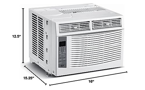 Arctic Wind 2AW6000DA White 6,000 115V Air Conditioner & Dehumidifier with Remote Control, Window AC Unit for Apartment, Dorm, Small Rooms up to 250 Sq. Ft, 6000 BTU