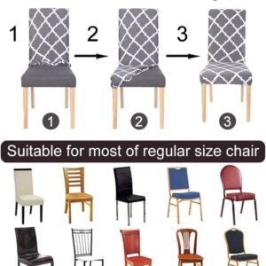 Abstract Universal High Elastic Chair Cover Dining Room Kitchen Office Wedding Home Banquet Cover AD8 4PCS