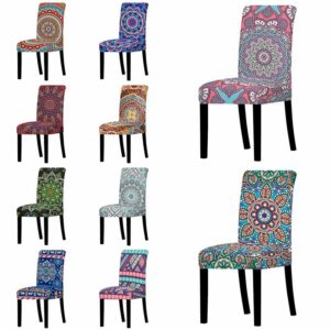 Abstract Universal High Elastic Chair Cover Dining Room Kitchen Office Wedding Home Banquet Cover AD8 4PCS