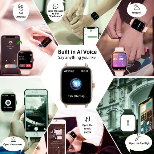 Smart Watch (Answer/Make Call), 1.7" Waterproof Smartwatch 28 Sports Fitness Tracker with Heart Rate Monitor Sleep Tracker Blood Oxygen for Android iPhone Samsung, GPS Step Counter Pedometer for Women