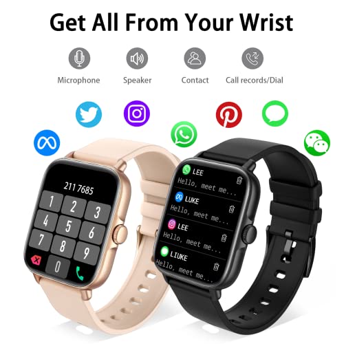 Smart Watch (Answer/Make Call), 1.7" Waterproof Smartwatch 28 Sports Fitness Tracker with Heart Rate Monitor Sleep Tracker Blood Oxygen for Android iPhone Samsung, GPS Step Counter Pedometer for Women