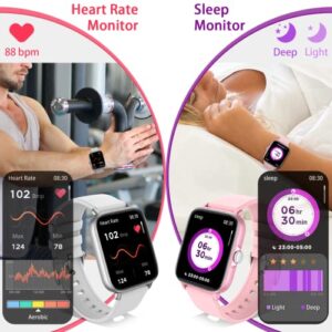 Smart Watch (Answer/Make Call), 1.7" Waterproof Smartwatch 28 Sports Fitness Tracker with Heart Rate Monitor Sleep Tracker SpO2 for Android iPhone Phones, 2022 AI Voice Game GPS Step Counter for Men