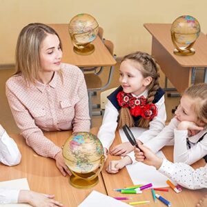 3 Pcs Mini Antique Globe for Kids Learning 4.2 Inch Vintage World Globe with Stand Geography Globe Swivels in All Directions Educational Rotating Globe for School, Home, Office and Desktop Decor