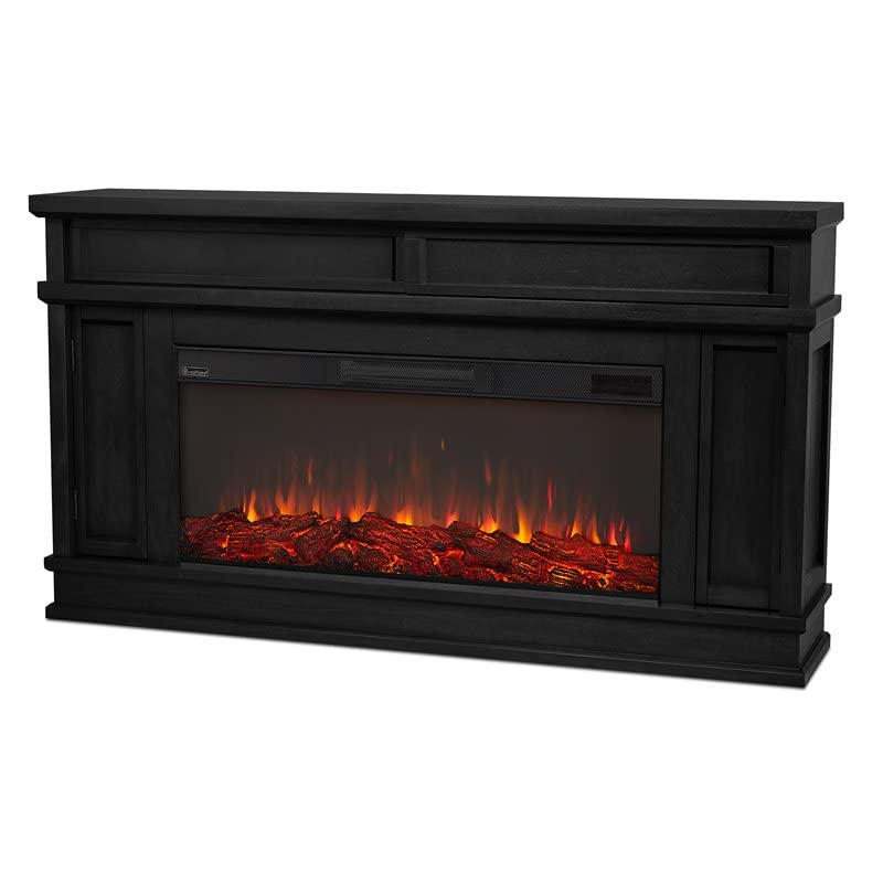 Real Flame Torrey Landscape Electric Media Fireplace with Remote Control - Realistic Fireplace Heater - Black Indoor Fireplace (4020E-BLK)