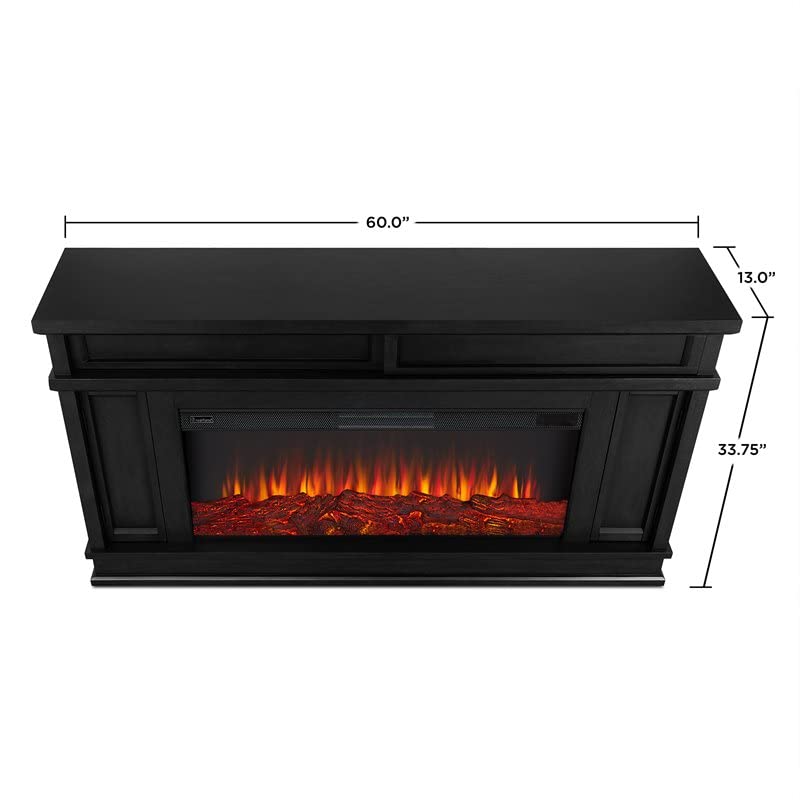 Real Flame Torrey Landscape Electric Media Fireplace with Remote Control - Realistic Fireplace Heater - Black Indoor Fireplace (4020E-BLK)