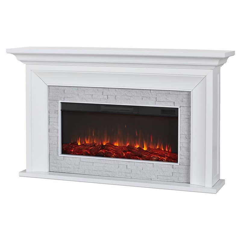 Real Flame Sonia Landscape Electric Fireplace with Remote Control - Realistic Fireplace Heater - White Indoor Fireplace (4830E-W)