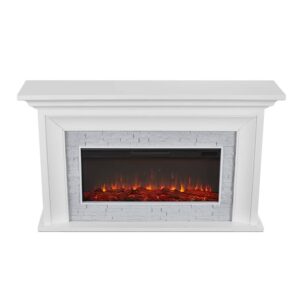 Real Flame Sonia Landscape Electric Fireplace with Remote Control - Realistic Fireplace Heater - White Indoor Fireplace (4830E-W)