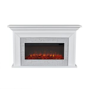 Real Flame Sonia Landscape Electric Fireplace with Remote Control - Realistic Fireplace Heater - White Indoor Fireplace (4830E-W)