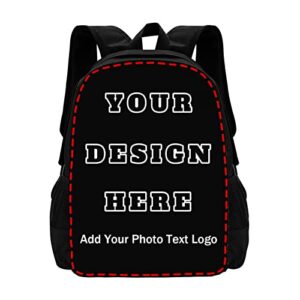 ujduysd custom backpack for boy girl, custom personalized text image backpack, customize laptop backpack for men women, custom 17in casual travel backpack