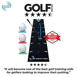 ME AND MY GOLF Breaking Ball Putting Mat - Simulate Breaking Putts at Home (11ft) - Includes Instructional Training Videos