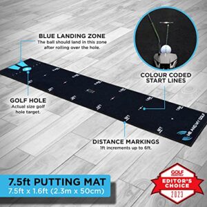 ME AND MY GOLF Breaking Ball Putting Mat - Simulate Breaking Putts at Home (11ft) - Includes Instructional Training Videos