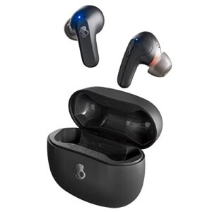 skullcandy rail in-ear wireless earbuds, 42 hr battery, skull-iq, alexa enabled, microphone, works with iphone android and bluetooth devices - black
