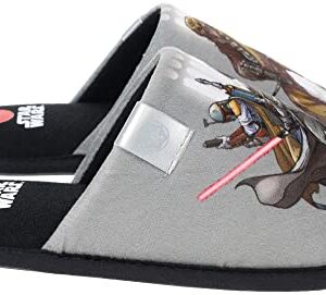 STAR WARS Kids Slipper, Mismatch Scuff Slide Slipper, Grey, Big Kid Size 3-4/Women's 5-6