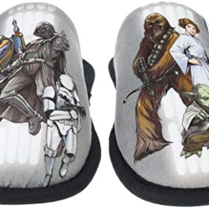 STAR WARS Kids Slipper, Mismatch Scuff Slide Slipper, Grey, Big Kid Size 3-4/Women's 5-6