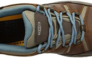 KEEN Women's Circadia Low Height Comfortable Waterproof Hiking Shoes, Syrup/North Atlantic, 7.5 Wide