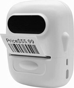 hybsk bluetooth label maker with label, p50 barcode label printer, direct thermal printer compatible with iphone/android (p50 with label)