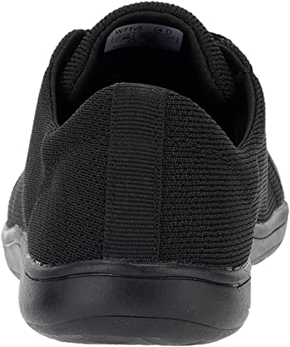 WHITIN Men's Fashion Barefoot Knit Minimalist Sneakers Wide Width fit Zero Drop Sole Size 10.5-11 Minimus Outdoor Shoes Woven Laces Up All Black 44