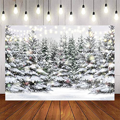 Avezano Winter Backdrop Landscape Forest Snowy Ice Background Let it Snow Christmas Holiday Party Cold Seasonal Natural Banner Studio Supplies Favors Gifts Photobooth Props