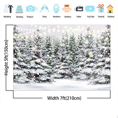 Avezano Winter Backdrop Landscape Forest Snowy Ice Background Let it Snow Christmas Holiday Party Cold Seasonal Natural Banner Studio Supplies Favors Gifts Photobooth Props
