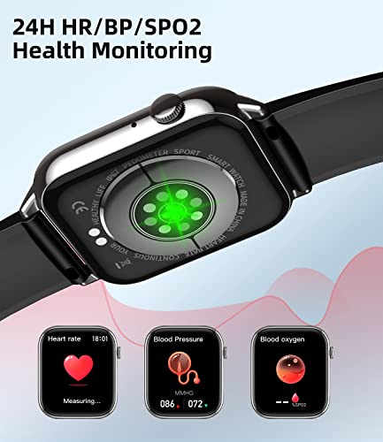 Smart Watch (Answer/Make Call), 1.68" Fitness Tracker Smartwatch for Android iPhone with Blood Pressure Heart Rate Sleep Monitor Pedometer, IP67 Waterproof Smart Watches for Men