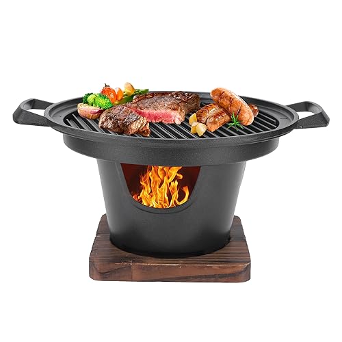 Tissting Smokeless Grill Charcoal Grill Korean Barbecue Grill Household Portable Mini Charcoal Stove BBQ Suitable for Outdoor Camping, Picnic, Beach, Party Use(10.2x8.3x4.9in)