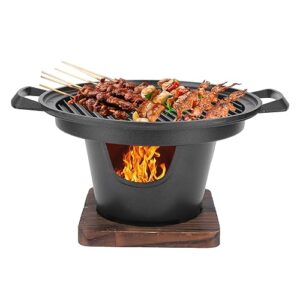 Tissting Smokeless Grill Charcoal Grill Korean Barbecue Grill Household Portable Mini Charcoal Stove BBQ Suitable for Outdoor Camping, Picnic, Beach, Party Use(10.2x8.3x4.9in)