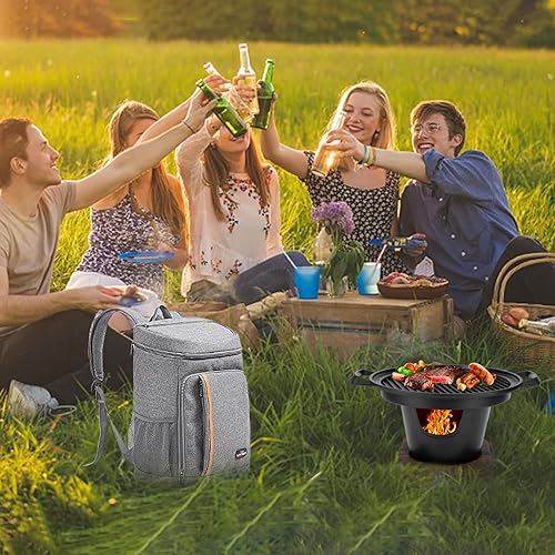 Tissting Smokeless Grill Charcoal Grill Korean Barbecue Grill Household Portable Mini Charcoal Stove BBQ Suitable for Outdoor Camping, Picnic, Beach, Party Use(10.2x8.3x4.9in)