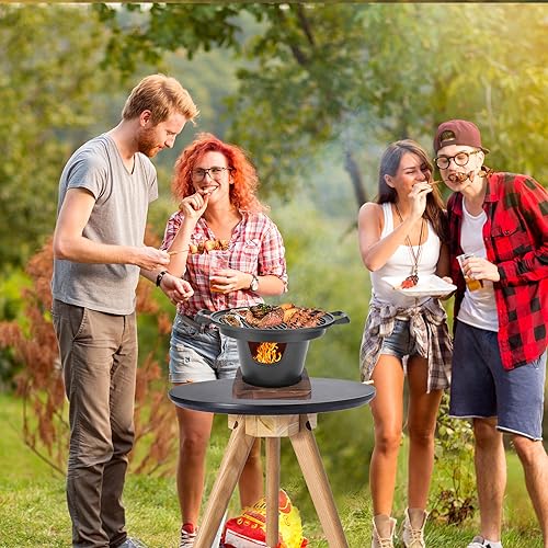 Tissting Smokeless Grill Charcoal Grill Korean Barbecue Grill Household Portable Mini Charcoal Stove BBQ Suitable for Outdoor Camping, Picnic, Beach, Party Use(10.2x8.3x4.9in)