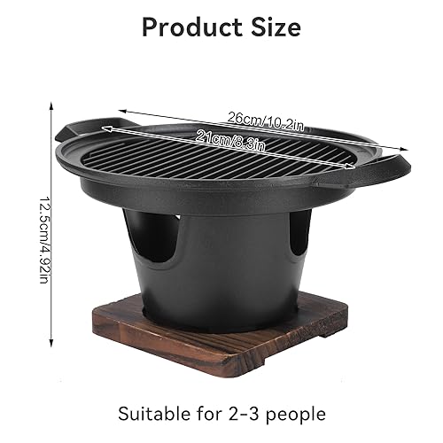 Tissting Smokeless Grill Charcoal Grill Korean Barbecue Grill Household Portable Mini Charcoal Stove BBQ Suitable for Outdoor Camping, Picnic, Beach, Party Use(10.2x8.3x4.9in)