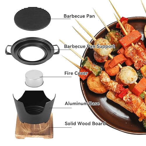 Tissting Smokeless Grill Charcoal Grill Korean Barbecue Grill Household Portable Mini Charcoal Stove BBQ Suitable for Outdoor Camping, Picnic, Beach, Party Use(10.2x8.3x4.9in)